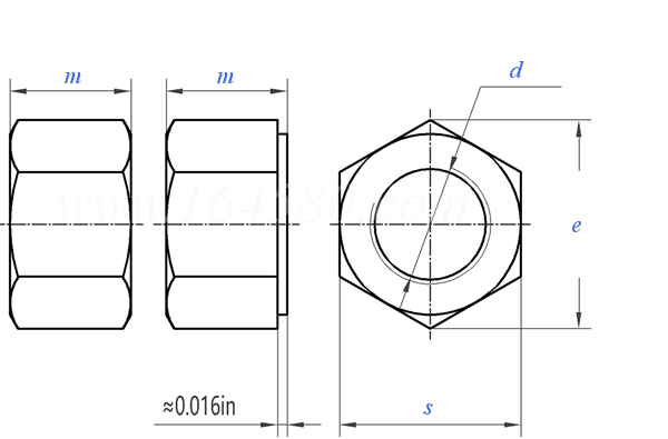 Heavy Hex Nut technical drawing Heavy Hex Nut technical drawing
