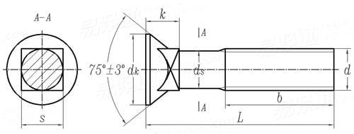 Plow Bolt technical drawing Plow Bolt technical drawing