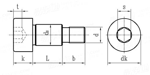 Shoulder Bolt technical drawing Shoulder Bolt technical drawing
