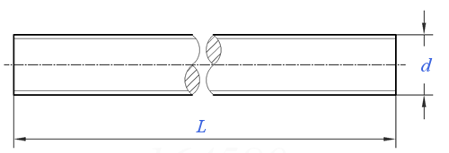 Threaded Rod technical drawing Threaded Rod technical drawing